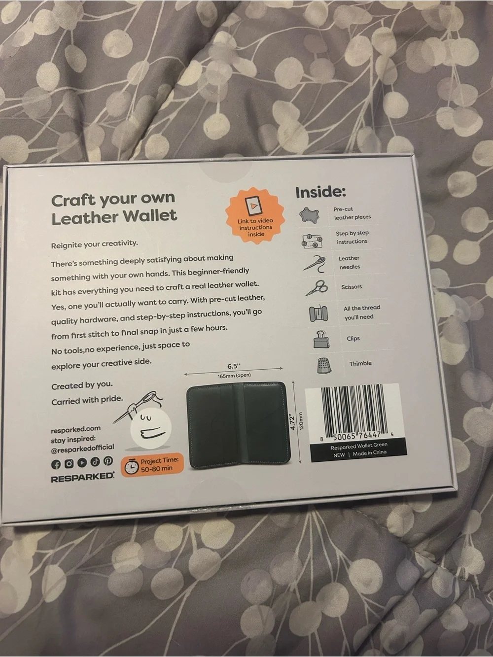 Leather Crafting Kit - Make Your Own Wallet (Black)